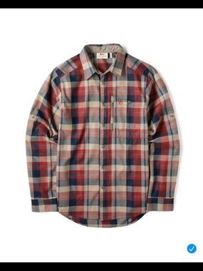 Fjallraven Red, Navy & Cream Plaid Button-Down Shirt